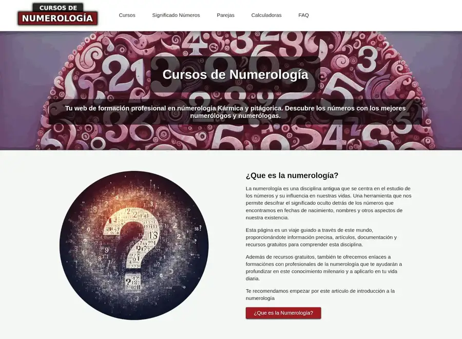 Sitios Web, Cursos de Numerología